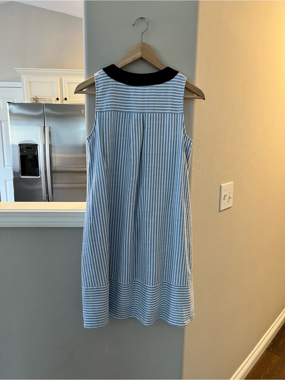 Tuckernuck Blue and White Striped Sleeveless Dress with Black Trim - Picture 4 of 4